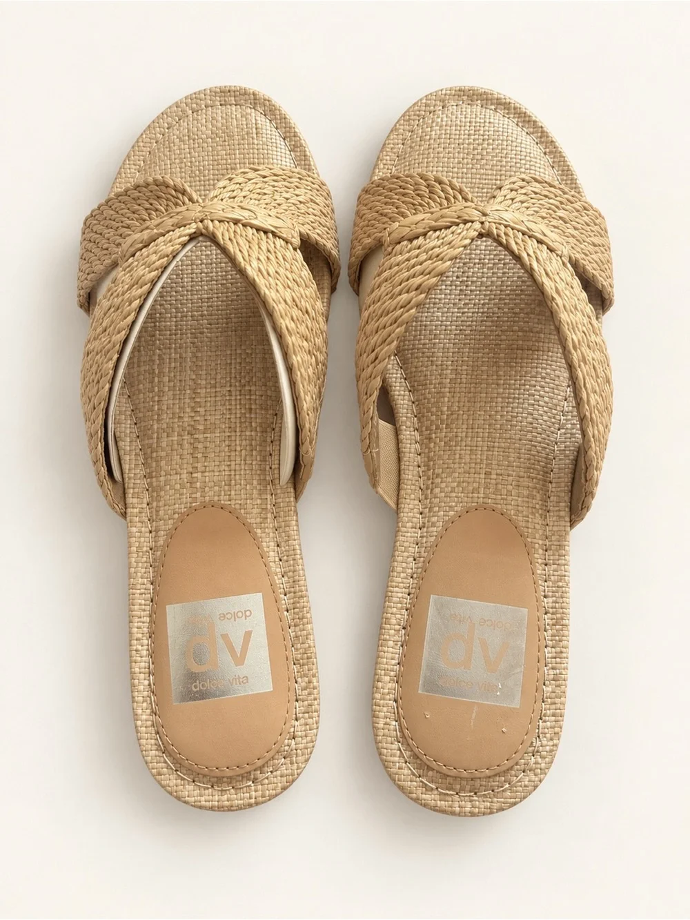 Dolce Vita Geeya Raffia Bow Slide Sandals Women’s 8.5